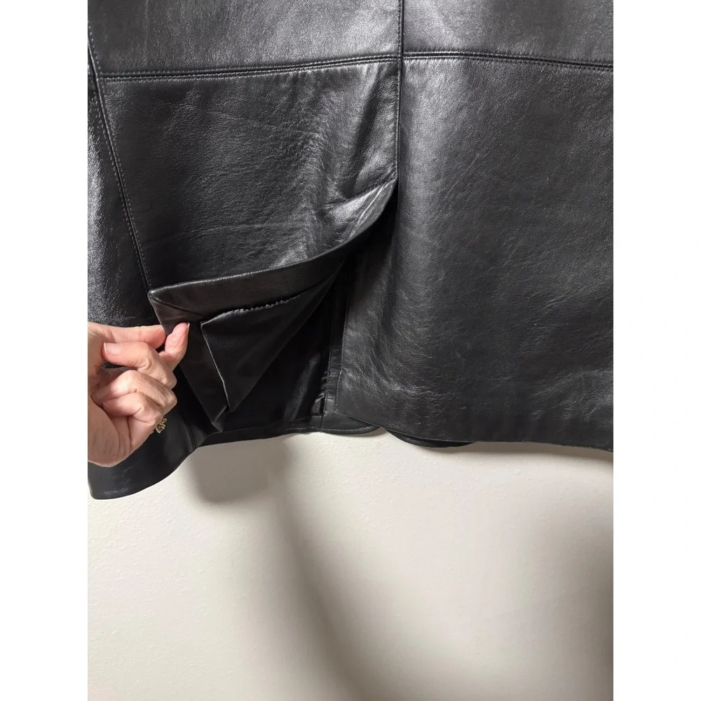 Modal New York Mens Black‎ Leather Western Blazer Jacket Coat Lined Size Medium